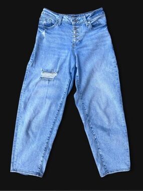 Express Light Blue Boyfriend Jeans with Button-Fly